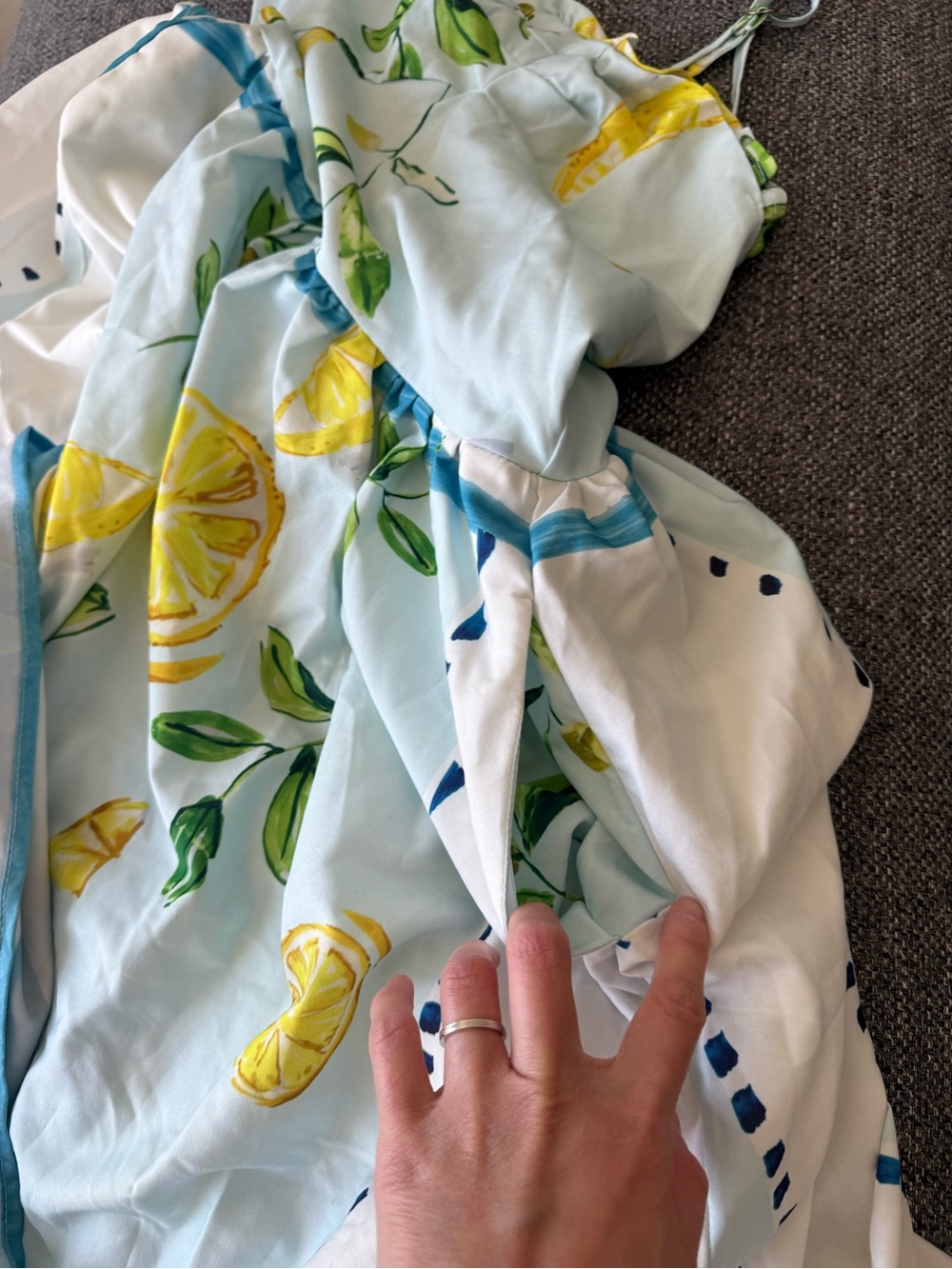 Lemon Vintage Print Strapless Sundress - Picture 7 of 9